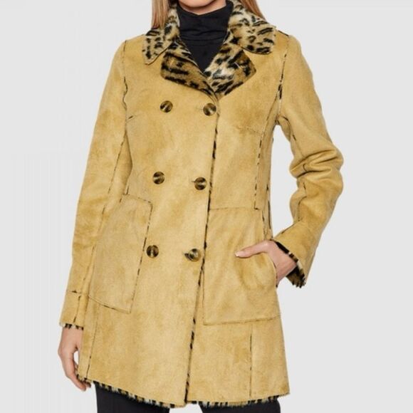 Guess Annette Reversible Coat - Cheetah Print - Picture 1 of 13